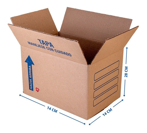 15 Cajas De Carton Corrugado Para Empaque 14x14x28 Cms Mp33