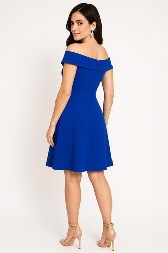 Vestido Corto Casual Dama Color Azul Rey Modelo Arriaga