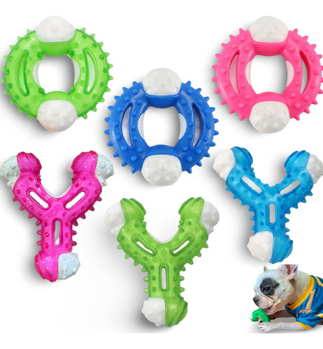 Brinquedo Pet Mordedor Nylon Resistente Osso Cães Médio Port Cor Rosa