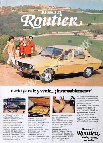 Cartel Retro Autos Renault 12 Routier 1970 /695