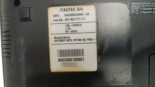 Notebook Infowey Note W7445 Ss Free 2gb Ram 13890 (Usado)