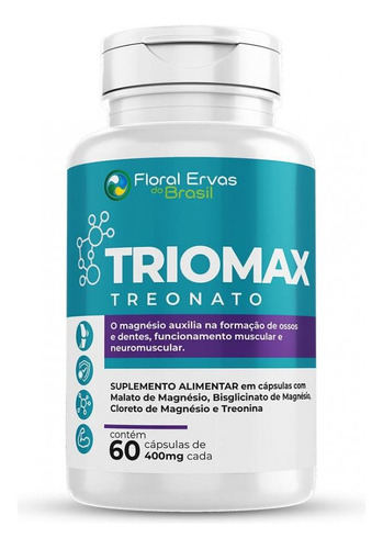 Triomax 60 Cáps. Magnésio Treonato Dimalato Cloreto Quelato