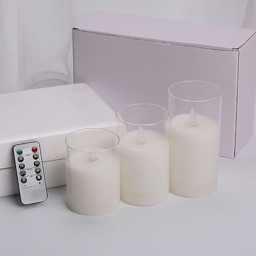 Velas Sin Llama Parpadeantes De 3 Piezas, Votiva Para Claro