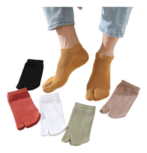 Calcetines Tabi De Algodón For Parejas, Sólidos, Cómodos Y