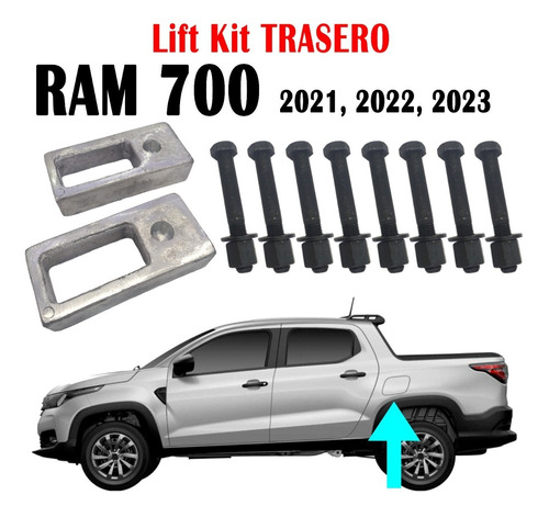 Kit Altura Aumentos Suspensión Trasera Ram 700 2021, 2022