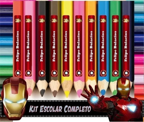Kit Etiquetas Escolares Iron Man Ironman Superheroe S283