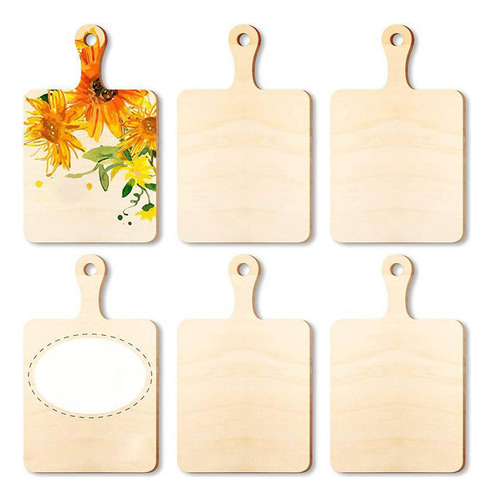 K 2 Tabla De Cortar De Madera De 6 Piezas Con Asa Juego De