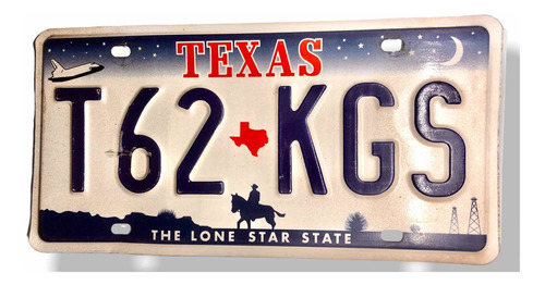 Placa Estadounidense Texas The Lone Star State T62-kgs