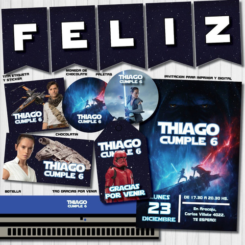 Kit Imprimible Candy Personalizado Star Wars Guerra Galaxias