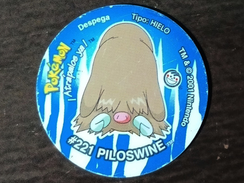 Tazo De Pokemón 3 #221 Piloswine Con Sticker Sin Despegar (: (Usado)