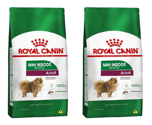 Ração Royal Canin Mini Indoor 2,5kg Cães Adultos Kit 2 Unid.