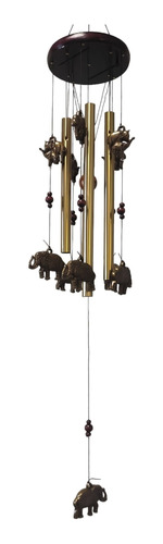 Campana De Viento Colgante 11 Elefantes Hermoso Sonido 50cm