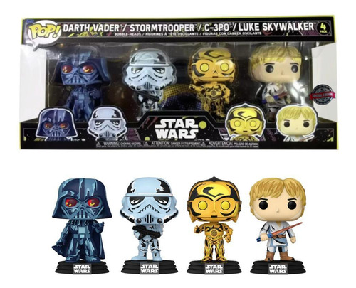 Funko Pop Star Wars Retro Series, paquete de 4 unidades, edición especial