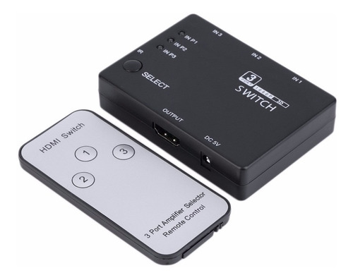Switch Selector Splitter Hdmi 3 Entradas + Control Remoto