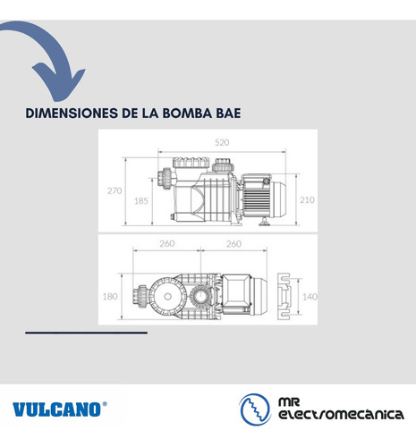 Imagen 6 de 10 de Kit Vulcano Pileta: Bomba Autocebante 1/2 Hp + Filtro Vc20