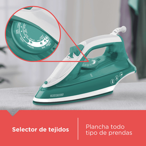 Plancha De Vapor Black+decker Tanque 250ml Verde, Irbd352 Color Verde