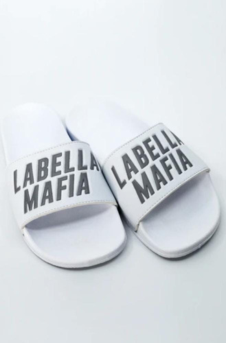 Chinelo Labellamafia Branco Refletivo Original