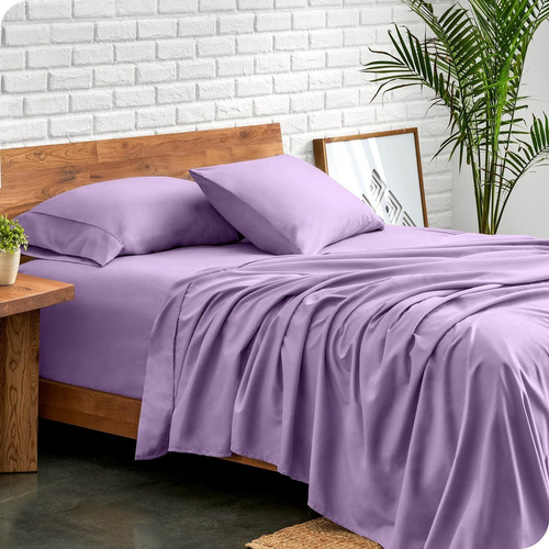 Bare Home - Juego De Sábanas De Microfibra Ultrasuave Color Lavanda Diseño De La Tela Único