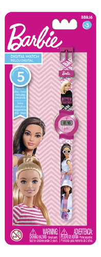 Reloj Digital Pulsera Infantil Barbie 5 Funciones Tun Tuni