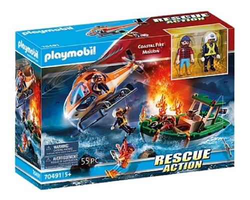 Figura Armable Playmobil City Action Coastal Fire Mission 55 Piezas 3+