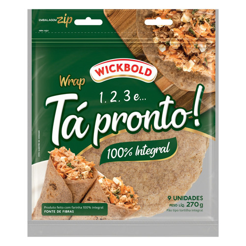 Pão Tortilha Integral Wickbold Tá Pronto! Pouch 270g
