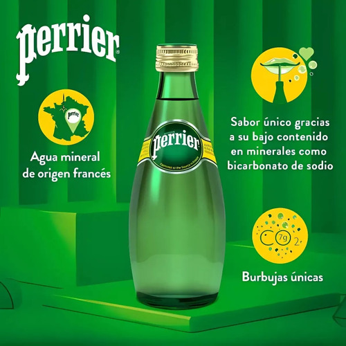 Agua Mineral Gasificada Perrier 500ml - Pack de 6 Botellas PET, Refrescante y Natural Perfecta para Cualquier Momento