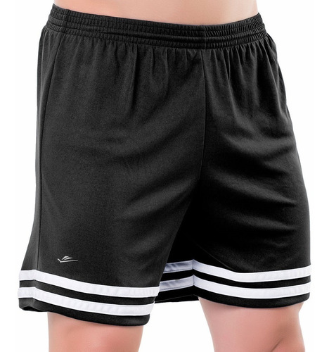 Calção Shorts Masculino Plus Size Futebol M Ao Eg4 Preto