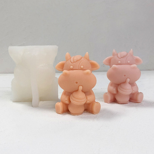 Cow Candle Molds Dairy Cattle Silicone Moulds Animal Clay Mo