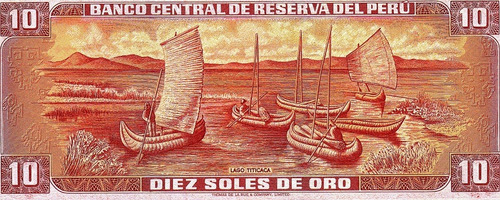 Billete Peru - 10 Soles De Oro - 1975 - Unc - En Mendoza