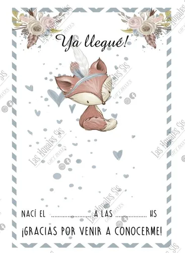 Tarjeta De Nacimiento Personalizadas