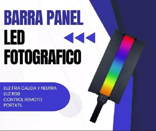 Barra Luz Led Rgb Recargable Fotografía Video Control Remoto Negro Rgb
