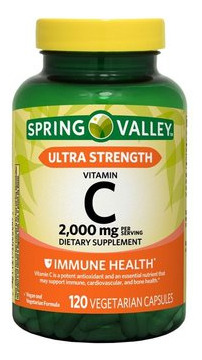 Spring Valley Ultra Fuerte Vitamina C 2000mg 120 Cápsulas 