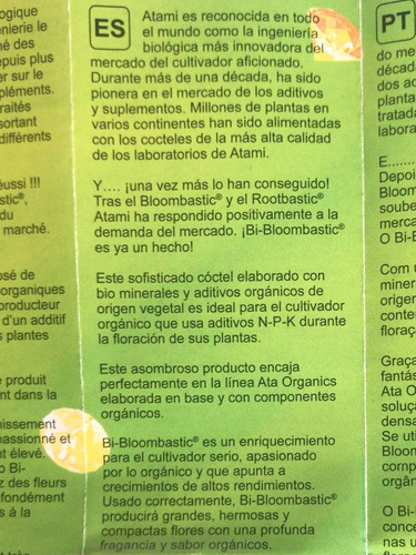 Imagen 4 de 7 de Bio Bloombastic X 100ml Atami Potenciador Flora Stock Ya