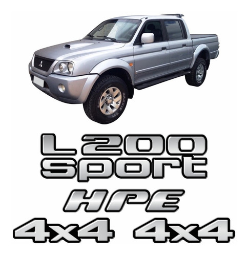 Adesivos Mitsubishi L200 Sport 4x4 Hpe Resinado Laterais 3d