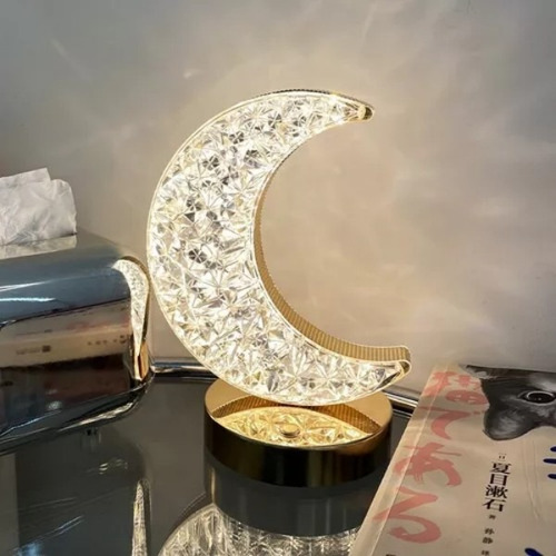 Lampara Escritorio Led Luz Noche Cristal Lámpara Decorativa Beige Amarillo