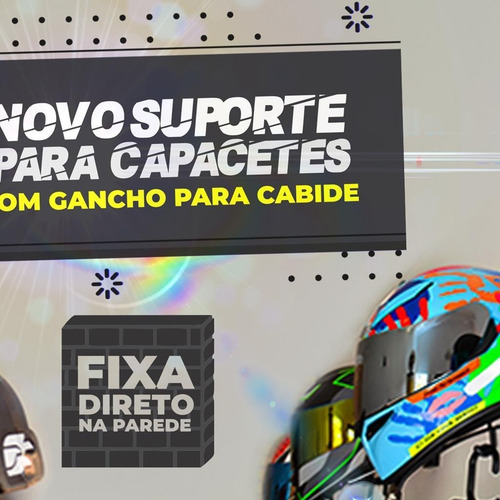 Imagem 3 de 4 de Suporte Para Capacete Com Gancho Para Cabide Polivisor