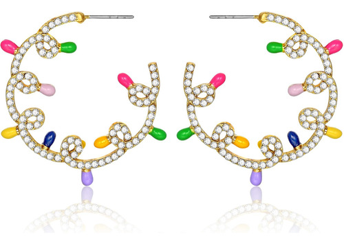 Woworama Pendientes De Bombilla De Navidad Para Mujer Pendie