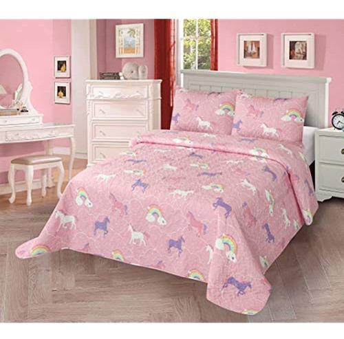 Mejor Hogar Estilo Multicolor Rosa Púrpura Blanco Unicornio 