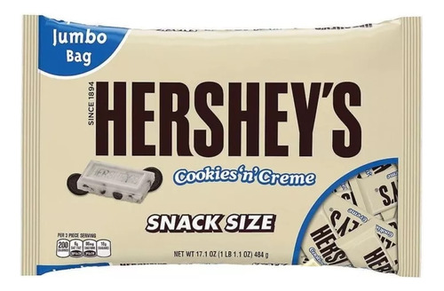 Hersheys Snack Size Cookies And Creme 484gr X38 Uds
