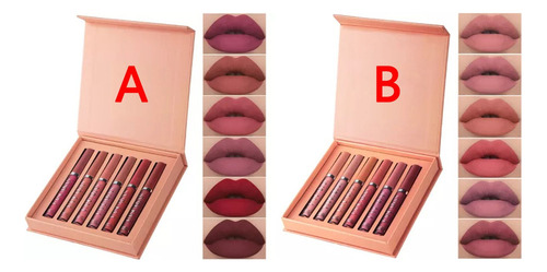 Kit De Lápiz Labial Líquido Mate De 6 Colores Lápiz Labial