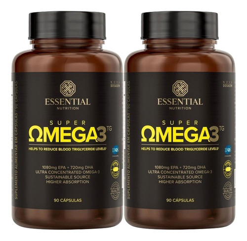 Kit 2x: Super Ômega 3 Tg Essential Nutrition 90 Cápsulas