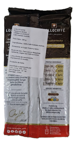 Lollo Café Molido Fresc Italiano Crema Classico 1kg (4*250g)