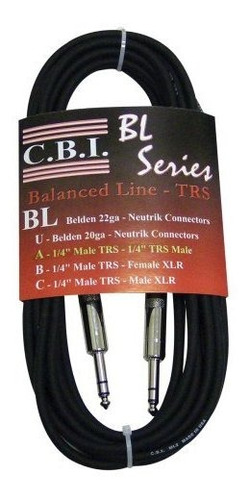 Cbi Bl2a 1/4  Trs A 1/4  Trs Cable De Instrumento De Guitarr
