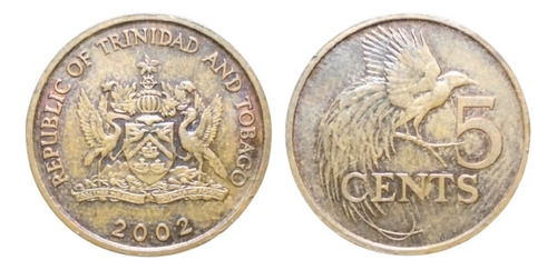 Nvs-moneda Trinidad Y Tobago 5 Cents 2002 - Rt2#6 (Usado)