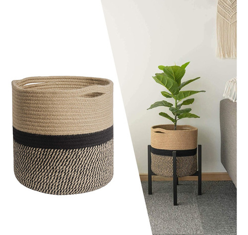 Cesto De Lavandería Cestas De Almacenamiento Negro 25cm