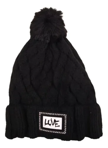 Gorro De Invierno De Dama Abrigo Con Forro Interno Peluche Negro 1