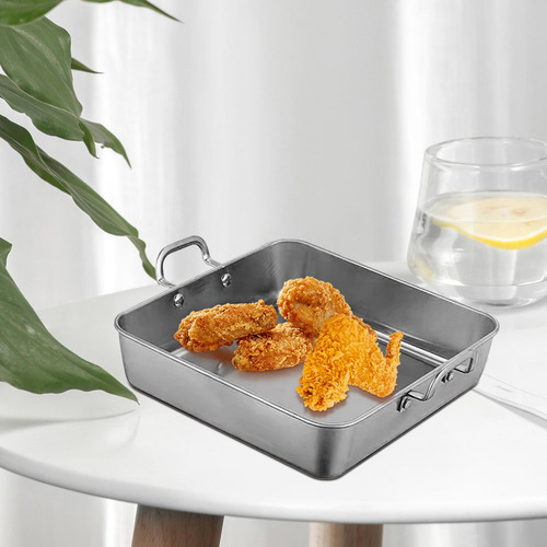 Bandeja De Aperitivos Elegante Para Fiestas 21x21cm Plata