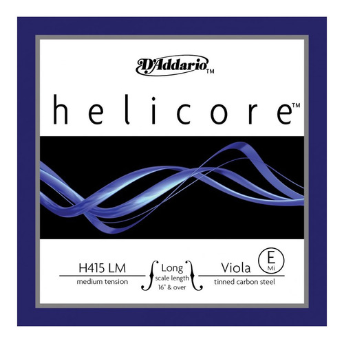 D'addario Helicore Viola Single E String, Larga Escala, Tens