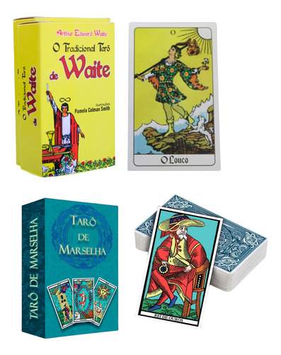 Tarô De Waite E Tarô De Marselha (78 Cartas Cada) + Manuais