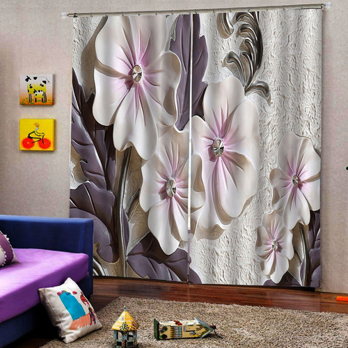 Bh Compatible Cortinas De Impresos 3d Flor De